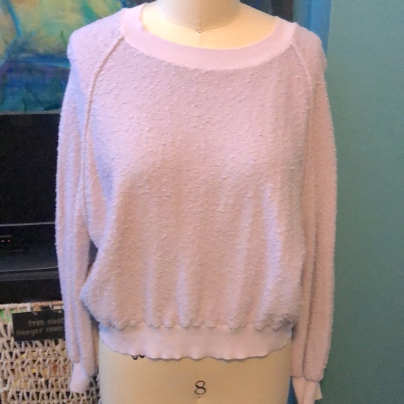 HERSY Sweaters - Hersy lavendar nubby sweatshirt with wide Henley shoulder seams. Modern crewneck